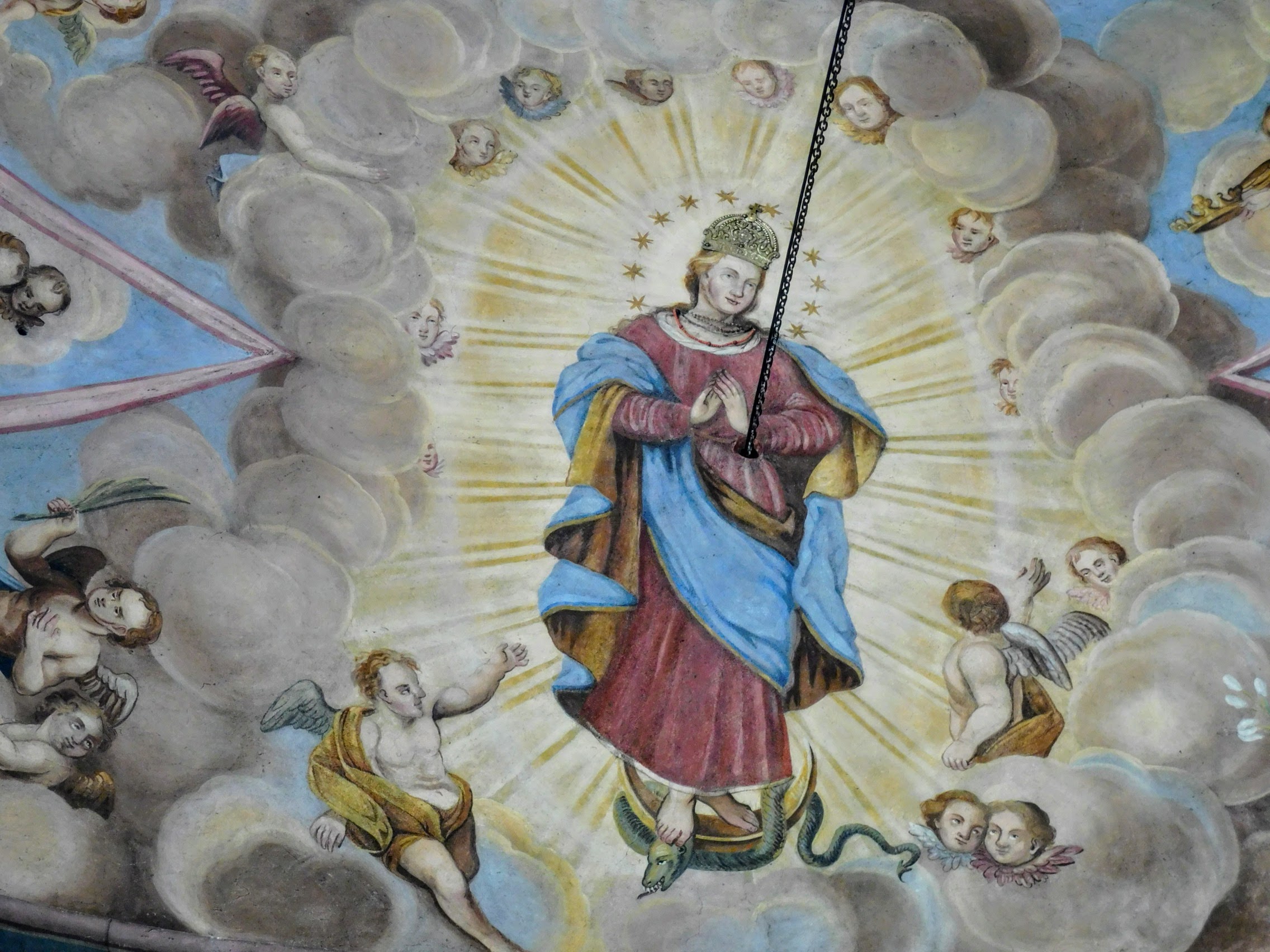 fresk Matki Boskiej Niepokalanej po konserwacji