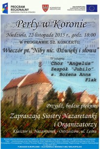 Plakat- zaproszenie na 52 Koncert Perły w Koronie